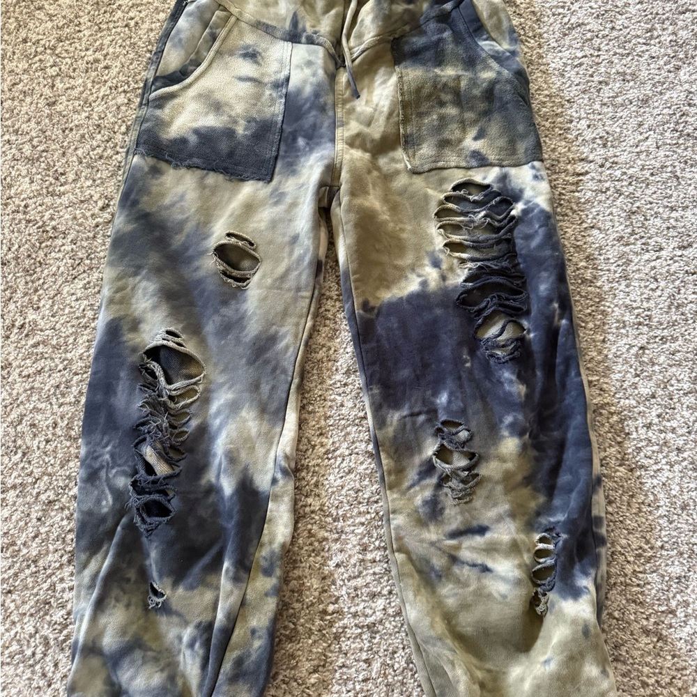 POL Gray and Tan Jogger Pants